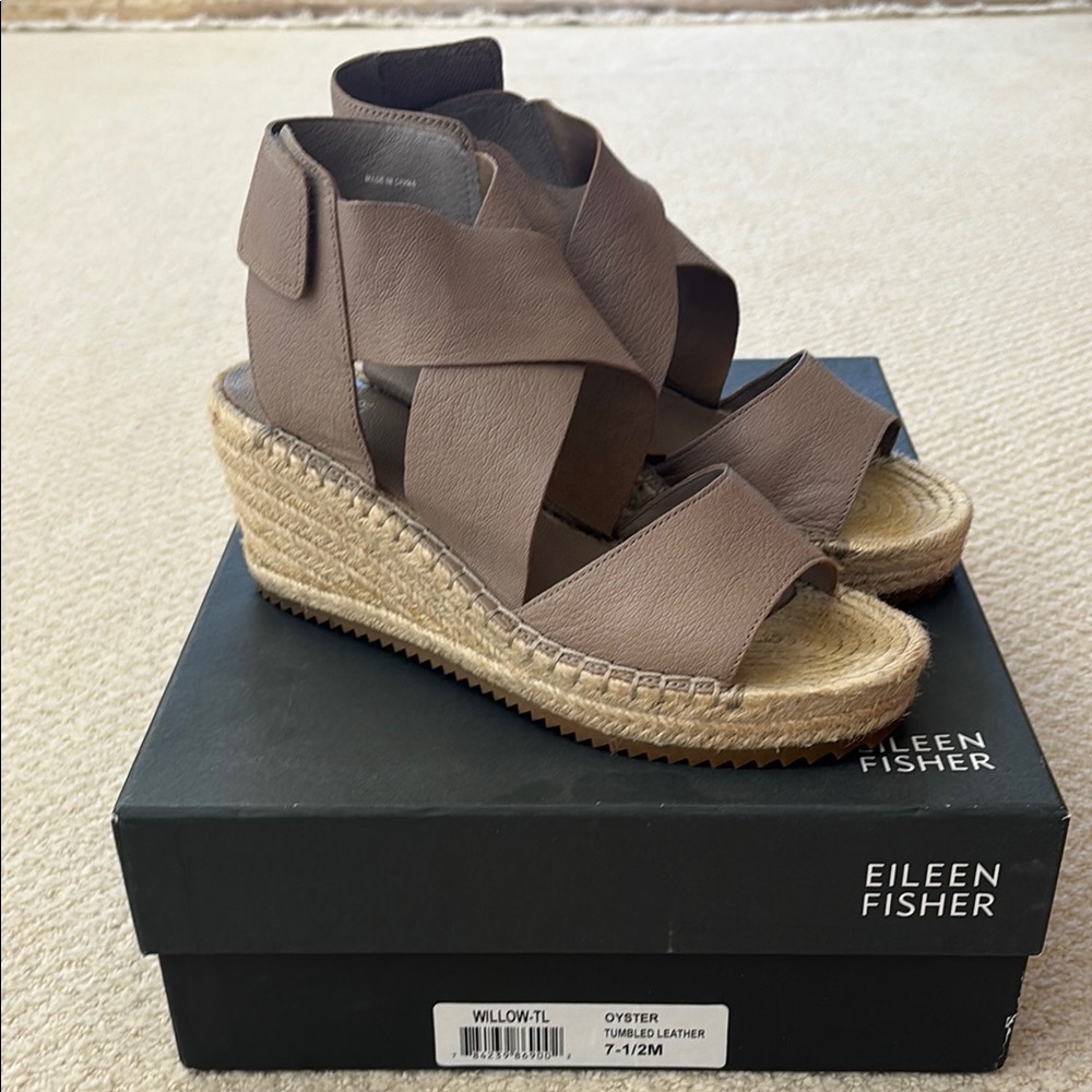 Eileen Fisher Women's Brown Wedge Sandals